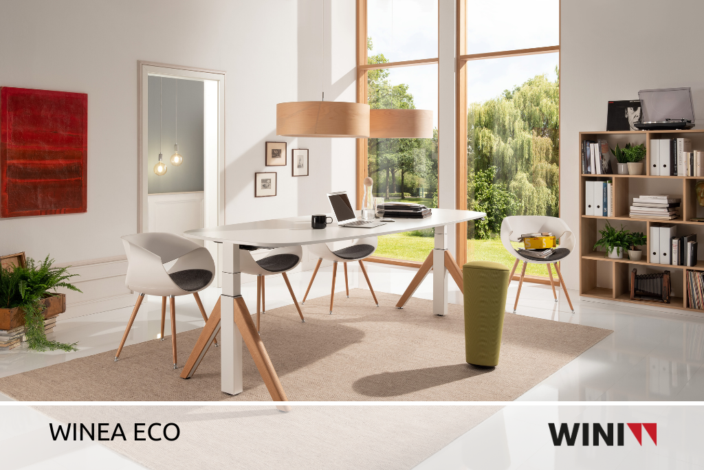 Foto: moderner heller Meetingraum mit höhenverstellbarem "Winea Eco" Tisch von Wini