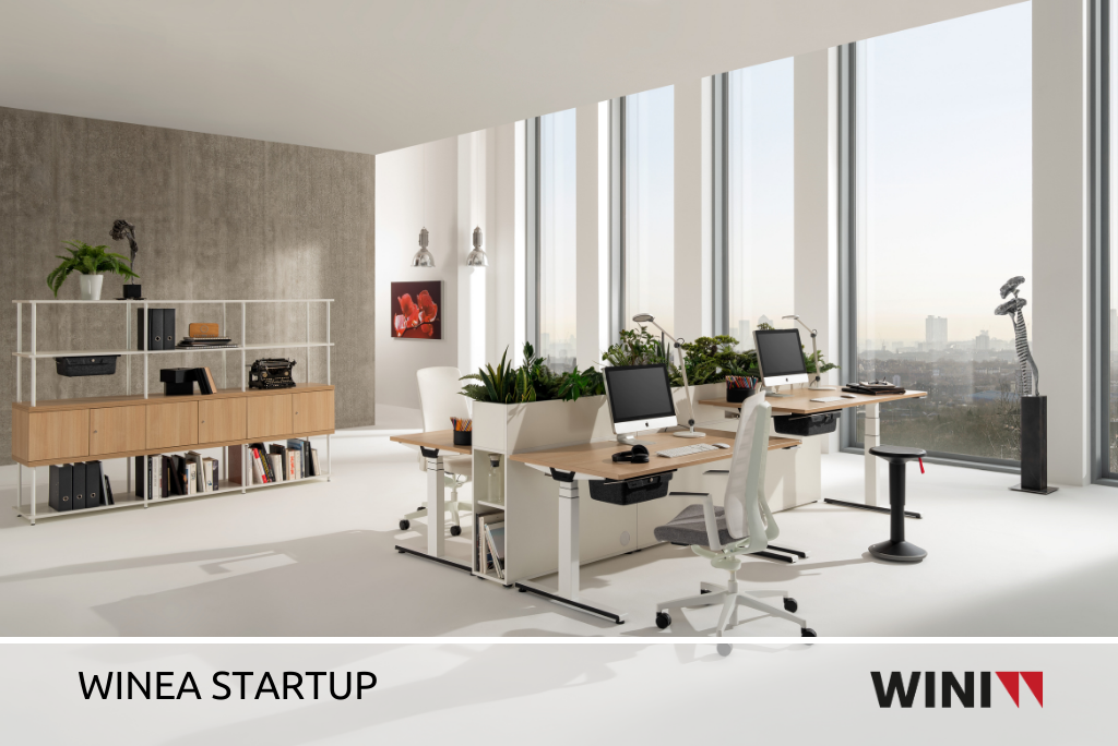 Foto: der Winea Startup von Wini, elektrisch verstellbarer Schreibtisch für mehr Bewegung im Büroalltag