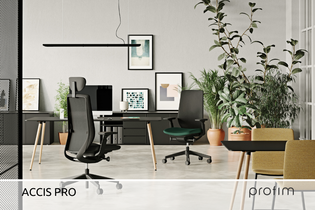 Foto: Moderne Bürolandschaft, Inneneinrichtung, mit dem Stuhl "Accis pro" der Firma Profirm