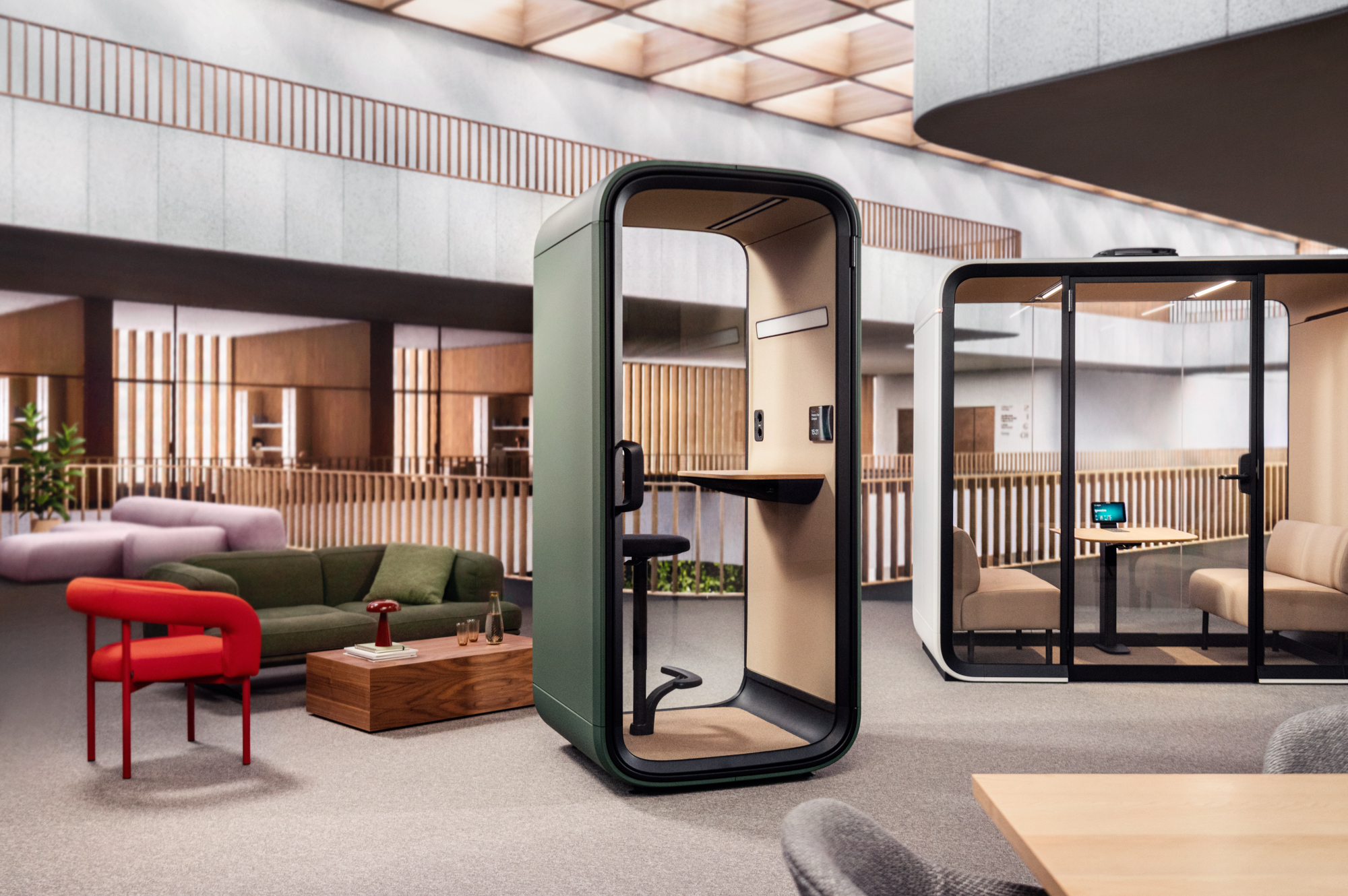 Bild: Ein kleiner Smart Pod von Framery für konzentriertes Arbeiten